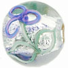 Raised Flower Silver Foil Rounds 12mm : Crystal