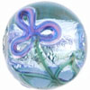 Raised Flower Silver Foil Rounds 12mm : Lt Sapphire