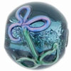 Raised Flower Silver Foil Rounds 12mm : Montana Blue
