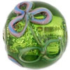 Raised Flower Silver Foil Rounds 12mm : Olivine
