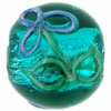 Raised Flower Silver Foil Rounds 12mm : Emerald