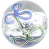 Raised Flower Silver Foil Rounds 14mm : Crystal
