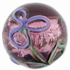 Raised Flower Silver Foil Rounds 14mm : Amethyst