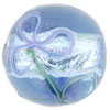 Raised Flower Silver Foil Rounds 14mm : Lt Sapphire