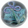 Raised Flower Silver Foil Rounds 14mm : Montana Blue