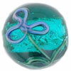 Raised Flower Silver Foil Rounds 14mm : Emerald
