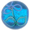 Raised Flower Silver Foil Rounds 14mm : Aquamarine