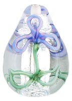 Raised Flower Silver Foil Drops 21/16mm : Crystal