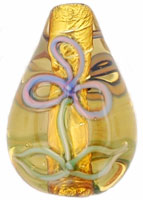 Raised Flower Silver Foil Drops 21/16mm : Lt Topaz