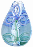 Raised Flower Silver Foil Drops 21/16mm : Lt Sapphire