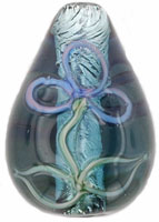 Raised Flower Silver Foil Drops 21/16mm : Montana Blue