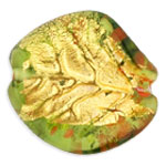 Variegated Gold Foil Leaves 23/22mm : Olivine