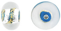 Gold & Silver Foil Bantam Donut 8/12mm : Aquamarine
