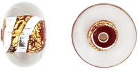Gold & Silver Foil Bantam Donut 8/12mm : Lt Siam Ruby