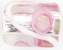 Silver Foil Rectangle Swirl 11/8mm : Crystal