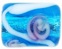 Silver Foil Rectangle Swirl 11/8mm : Aquamarine