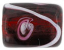 Silver Foil Rectangle Swirl 11/8mm : Ruby