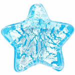 Silver Foil Stars 22mm : Aquamarine