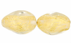 Gold Foil Pinched Oval 18/12mm : Crystal