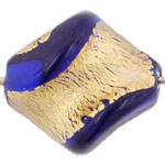Gold Foil Twist 15/14mm : Cobalt