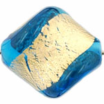 Gold Foil Twist 15/14mm : Capri Blue