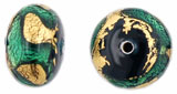 Gold Foil Donut 9/12mm : Emerald