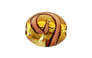Silver Foil with Aventurine Ribbon Oval 18/15mm : Lt Topaz