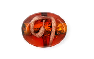 Silver Foil with Aventurine Ribbon Oval 18/15mm : Topaz