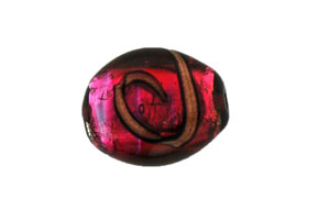 Silver Foil with Aventurine Ribbon Oval 18/15mm : Siam Ruby