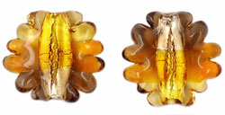 Mini Abstract Foil Leaves 20/23mm : Varying Smoky Topaz