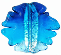 Large Abstract Foil Leaves 37/44mm : Varying Aquamarine