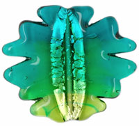 Large Abstract Foil Leaves 37/44mm : Varying Teal/Olivine