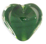 Satin Hearts 18mm: Emerald