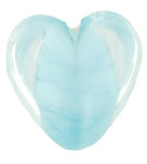 Satin Pendant Hearts : Aquamarine