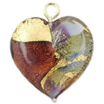 Hearts Gold Foil 22mm: Amethyst/Cobalt