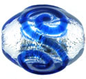 Silver Foil Ovals 17/14mm: Cobalt