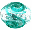 Silver Foil Ovals 17/14mm: Teal