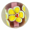 3D - Flower Round 14mm : Med Amethyst