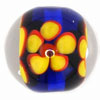 3D - Flower Round 14mm: Cobalt