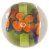 3D - Flower Round 14mm: Olivine