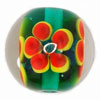 3D - Flower Round 14mm: Emerald
