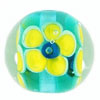 3D - Flower Round 14mm: Aquamarine