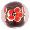 3D - Flower Round 14mm: Ruby
