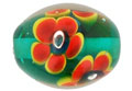 3D - Flower Oval 17/12mm: Emerald