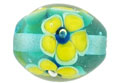 3D - Flower Oval 17/12mm: Aquamarine
