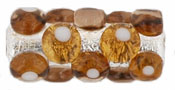 Cylinder Foil 15/7 mm: Silver - Smoky Topaz
