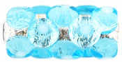 Cylinder Foil 15/7 mm: Silver - Aquamarine