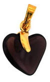 Gold Pendant Hearts 15mm: Amethyst