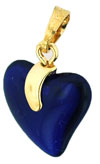 Gold Pendant Hearts 15mm: Cobalt