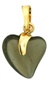 Gold Pendant Hearts 15mm: Black Diamond